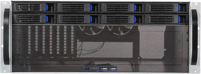 Alt view image 2 of 7 - NORCO RPC-4308 4U Rackmount Short Depth 15.25" 4U Rackmount Case with Eight Hot Swap Trays Standard ATX, mini redundant power supply