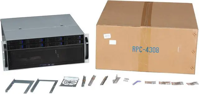 Alt view image 7 of 7 - NORCO RPC-4308 4U Rackmount Short Depth 15.25" 4U Rackmount Case with Eight Hot Swap Trays Standard ATX, mini redundant power supply