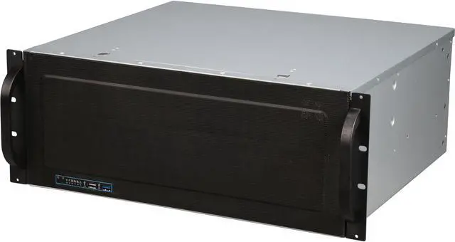 Main image of NORCO RPC-431 Black 4U Rackmount 4U Short Depth Rackmount Case with Rotating 9 x 3.5? Drive Cage Standard ATX, mini redundant power supply