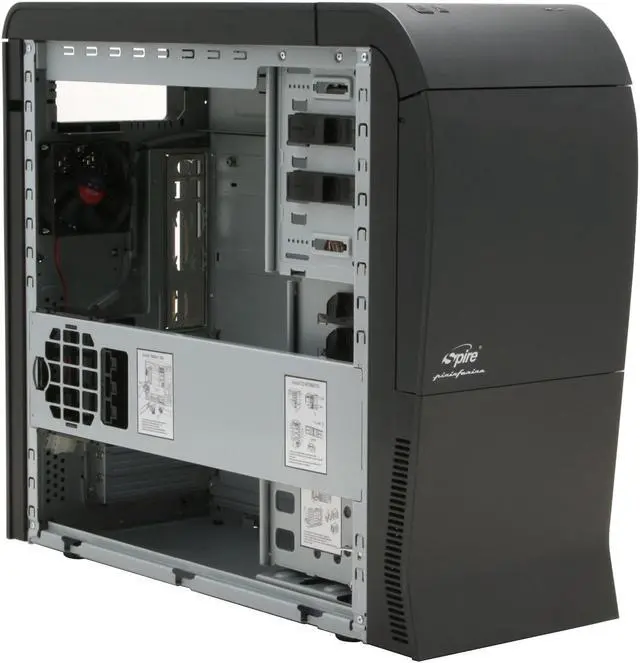 Alt view image 8 of 13 - Spire SP-ATX-PALU/B Black Aluminum/ 1.0mm SECC ATX Mid Tower Computer Case