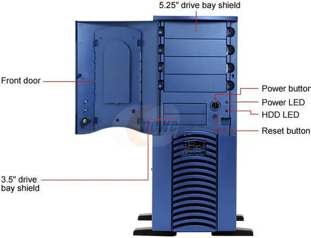 Alt view image 3 of 11 - CHENMING CMUI-601AEBL-W Blue 1.0mm SECC Server Computer Case