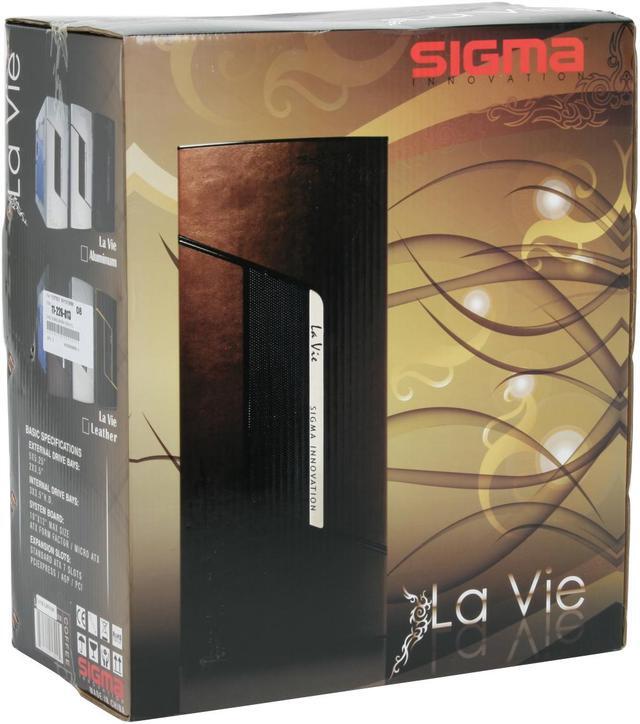 Alt view image 16 of 16 - SIGMA La Vie LBNWBP Leather Brown SECC Steel ATX Mid Tower Computer Case 500W Power Supply
