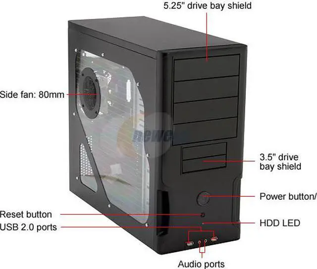 Alt view image 3 of 12 - SIGMA ORCA ORCA-WB Black SECC Steel ATX Mid Tower Computer Case
