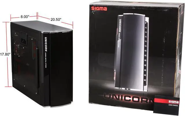 Alt view image 9 of 9 - SIGMA UNICORN UNICORN-WB Black 1.0mm SECC Steel ATX Mid Tower Computer Case