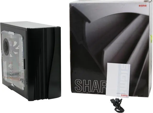 Alt view image 13 of 13 - SIGMA SHARK SHARK-WBP Black SECC Steel ATX Mid Tower Computer Case 400W Power Supply