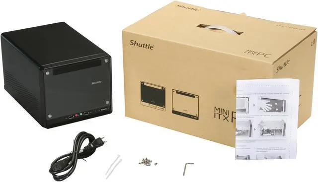 Alt view image 8 of 8 - Shuttle KP10 Black Steel / Plastic Mini-ITX Desktop Computer Case 100W Power Supply