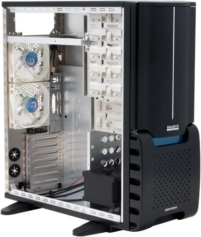 Alt view image 10 of 14 - GIGABYTE 3D AURORA GZ-FSCA1-ANB Black Aluminum ATX Full Tower Computer Case
