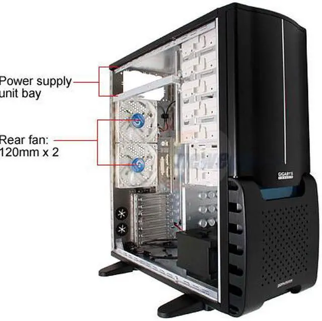 Alt view image 12 of 16 - GIGABYTE 3D AURORA GZ-FSCA1-ATB Black Aluminum ATX Full Tower Computer Case
