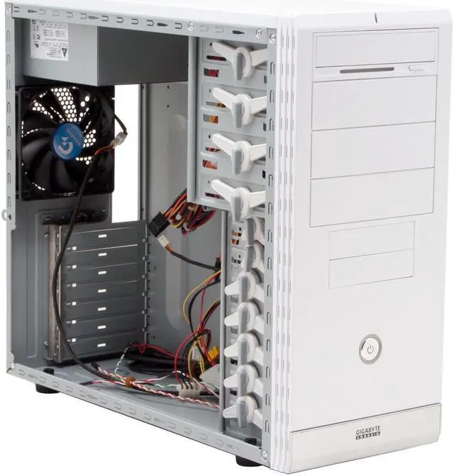 Alt view image 8 of 15 - GIGABYTE GZ-X1 BEIGE 0.6mm SECC / ABS Front Panel ATX Mid Tower Computer Case 350W Power Supply