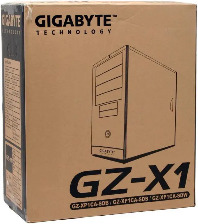 Alt view image 15 of 15 - GIGABYTE GZ-X1 BEIGE 0.6mm SECC / ABS Front Panel ATX Mid Tower Computer Case 350W Power Supply