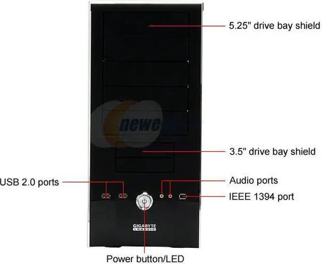 Alt view image 3 of 11 - GIGABYTE iSOLO GZ-AA1CB-SNB Black Aluminum Front Panel/ 0.7mm SECC Housing ATX Mid Tower Computer Case