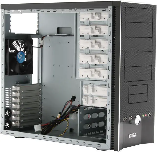 Alt view image 8 of 11 - GIGABYTE iSOLO GZ-AA1CB-SNB Black Aluminum Front Panel/ 0.7mm SECC Housing ATX Mid Tower Computer Case