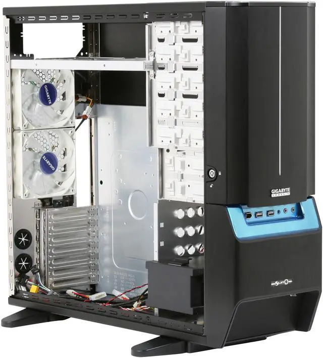 Alt view image 9 of 12 - GIGABYTE SUMO 5115 GZ-FA1CAR-AJB Black Aluminum ATX Full GAMING Tower Computer Case