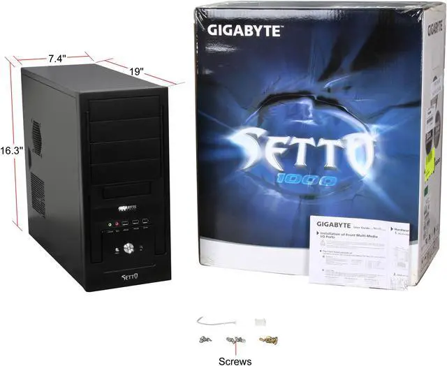 Alt view image 11 of 11 - GIGABYTE Setto 1000 GZ-AX1CBS-SNB Black Aluminum / Steel ATX Mid Tower Computer Case