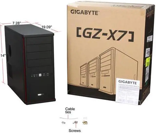 Alt view image 11 of 11 - GIGABYTE GZ-X7 Black ABS / 0.6 mm SECC ATX Mid Tower Computer Case