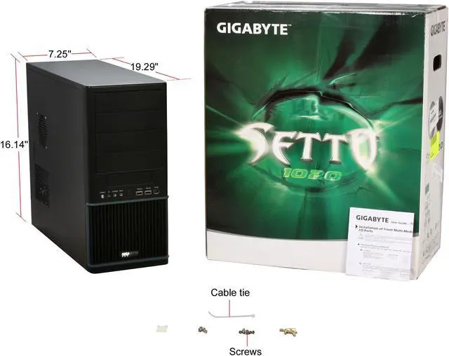 Alt view image 9 of 9 - GIGABYTE Setto 1020 GZ-AX2CBS- SNB Silver / Black Aluminum + ABS/SECC ATX Mid Tower Computer Case