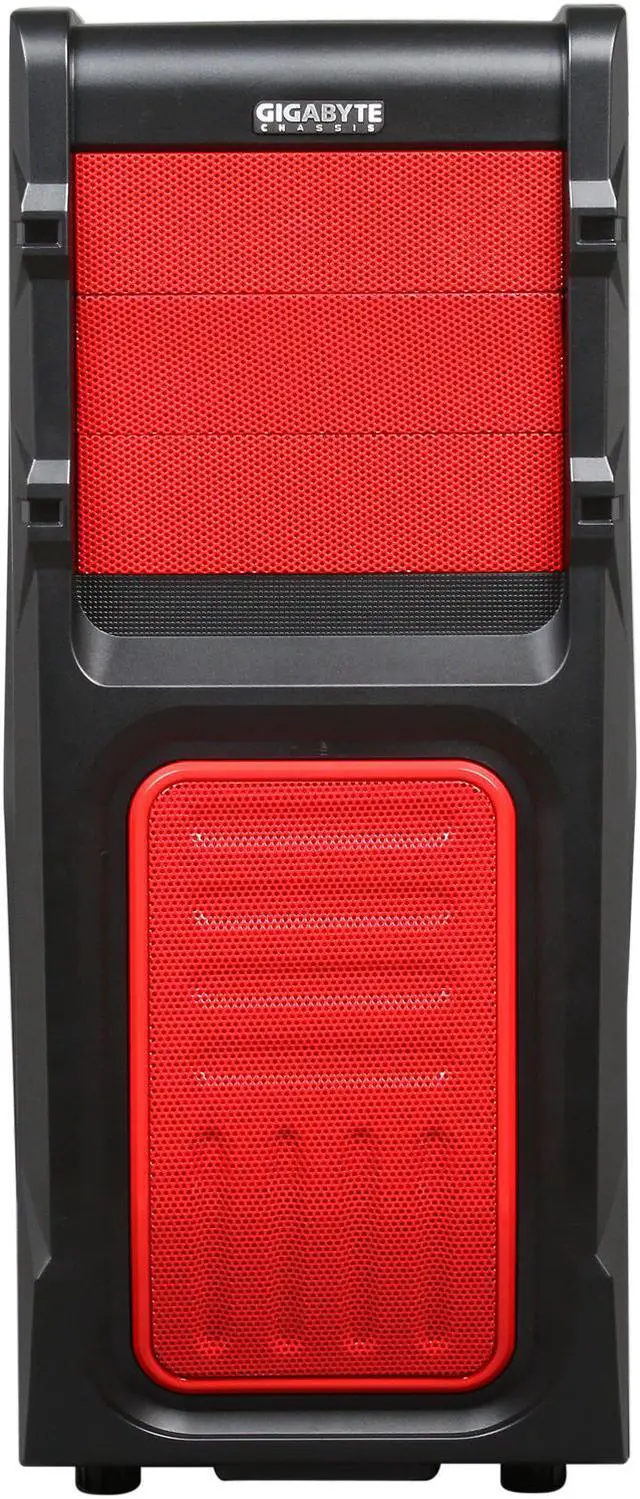 Alt view image 2 of 10 - GIGABYTE Luxo M10 GZ-ZLM10RS Red Plastic / 0.5mm Steel ATX Mid Tower Computer Case