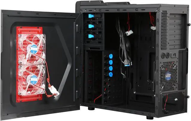 Alt view image 6 of 10 - GIGABYTE Luxo M10 GZ-ZLM10RS Red Plastic / 0.5mm Steel ATX Mid Tower Computer Case