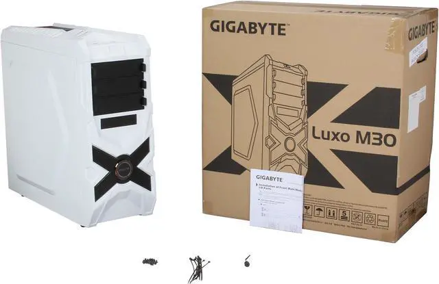 Alt view image 10 of 10 - GIGABYTE Luxo M30  White GZ-ZLM3CO White ABS / Mesh ATX Mid Tower Computer Case