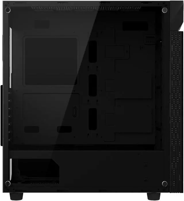 Alt view image 3 of 12 - GIGABYTE C200 GLASS - Black Mid Tower PC Gaming Case, Tempered Glass, PSU Shroud (GB-C200G)