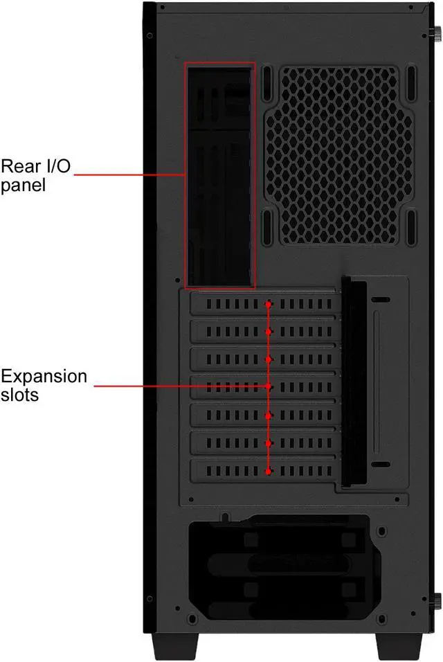 Alt view image 11 of 12 - GIGABYTE C200 GLASS - Black Mid Tower PC Gaming Case, Tempered Glass, PSU Shroud (GB-C200G)