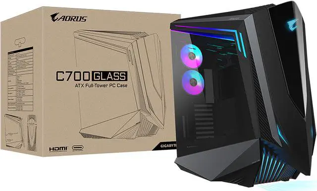 Alt view image 10 of 10 - GIGABYTE AORUS C700 GLASS GB-AC700G Black Aluminum / Steel / Plastic / Glass ATX Full Tower Computer Case