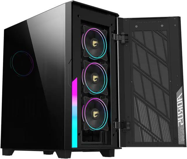 Alt view image 2 of 13 - GIGABYTE AORUS C500 GLASS - Black Mid Tower PC Gaming Case, Tempered Glass, USB Type-C, 4x ARBG Fans Included (GB-AC500G ST)