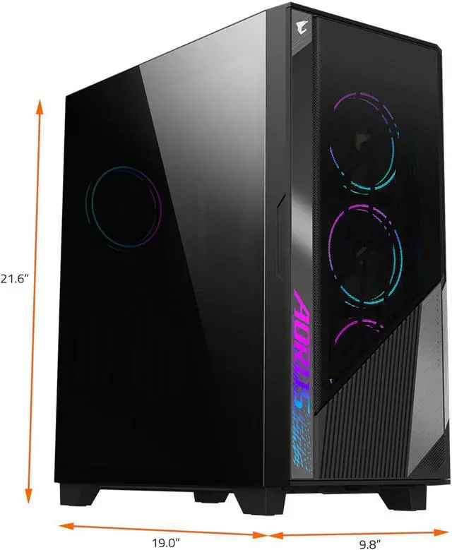 Alt view image 13 of 13 - GIGABYTE AORUS C500 GLASS - Black Mid Tower PC Gaming Case, Tempered Glass, USB Type-C, 4x ARBG Fans Included (GB-AC500G ST)