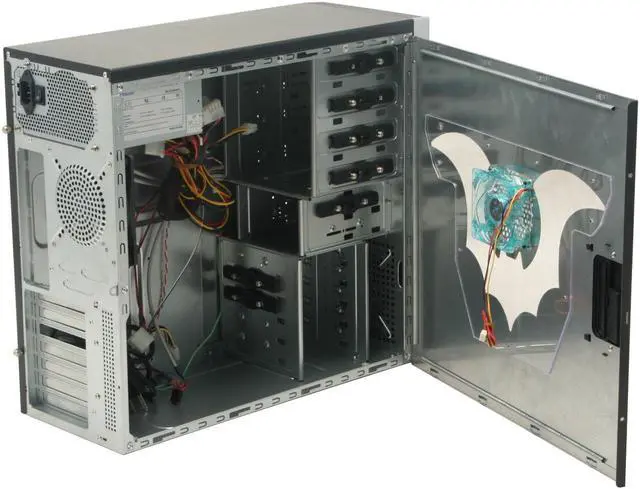 Alt view image 5 of 10 - Winsis WG-04 Black SGCC/ ABS ATX Mid Tower Computer Case 400W Power Supply - OEM