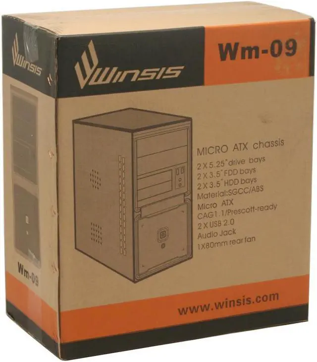 Alt view image 10 of 11 - Winsis WM-09 Black SGCC/ ABS Micro ATX Mini Tower Computer Case 350W Power Supply - OEM
