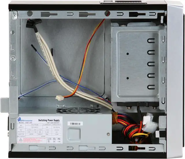 Alt view image 8 of 14 - Winsis Wi-01 Black SGCC / ABS Mini-ITX Tower Computer Case 200W Power Supply