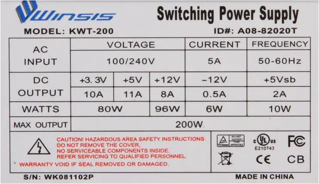Alt view image 9 of 16 - Winsis Wi-02 Black SGCC / ABS Mini-ITX Tower Computer Case 200W Power Supply