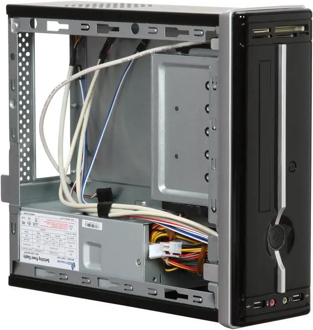 Alt view image 7 of 9 - Winsis Wi-02C SGCC/ABS Mini-ITX Tower Computer Case w/Card Reader 200W Power Supply