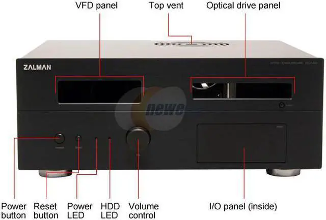 Alt view image 3 of 15 - ZALMAN Black Aluminum HD160B ATX Media Center / HTPC Case