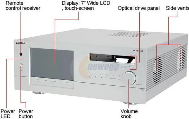 Alt view image 2 of 12 - ZALMAN Silver Aluminum HD160XT-S ATX Media Center / HTPC Case