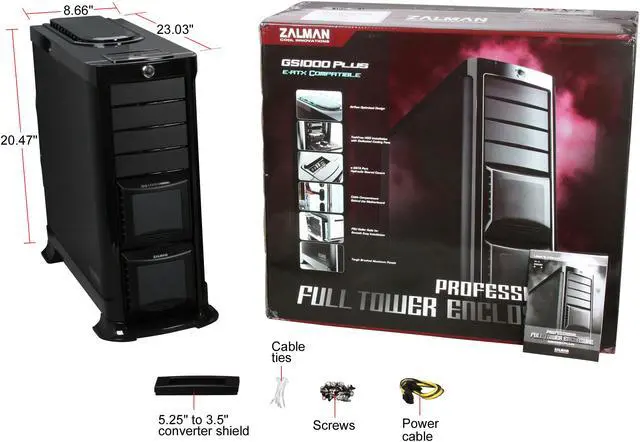 Alt view image 10 of 10 - ZALMAN GS1000 Plus B Black Aluminum / ABS / Steel ATX Full Tower Computer Case