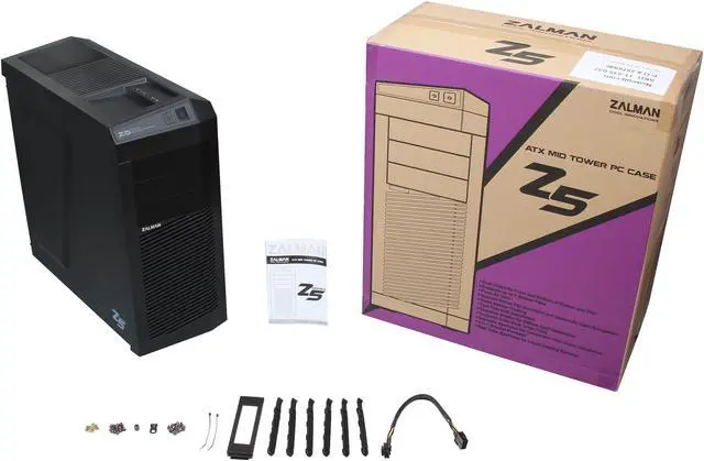 Alt view image 10 of 10 - ZALMAN Z5 Black Steel / Plastic ATX Mid Tower Computer Case Compatible with Standard ATX / ATX12V (not included) Power Supply