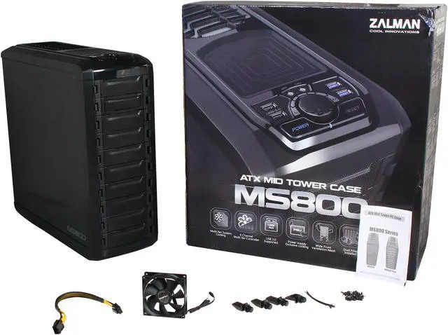 Alt view image 10 of 10 - ZALMAN MS800 Black Steel / Plastic ATX Mid Tower Computer Case
