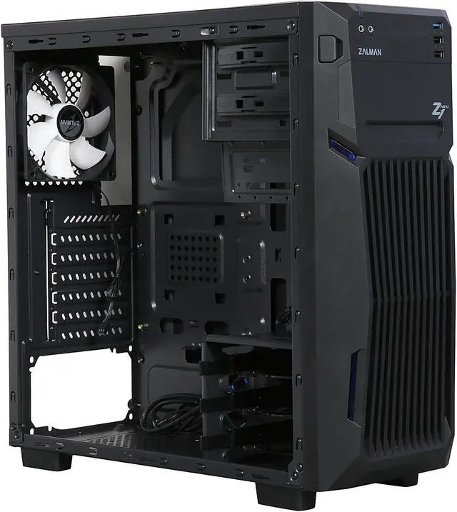 Alt view image 7 of 8 - ZALMAN Z1 Neo Black Steel / Plastic ATX Mid Tower Computer Case Standard ATX / Micro ATX / ITX Power Supply