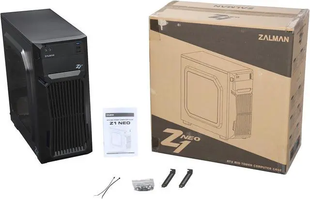Alt view image 8 of 8 - ZALMAN Z1 Neo Black Steel / Plastic ATX Mid Tower Computer Case Standard ATX / Micro ATX / ITX Power Supply