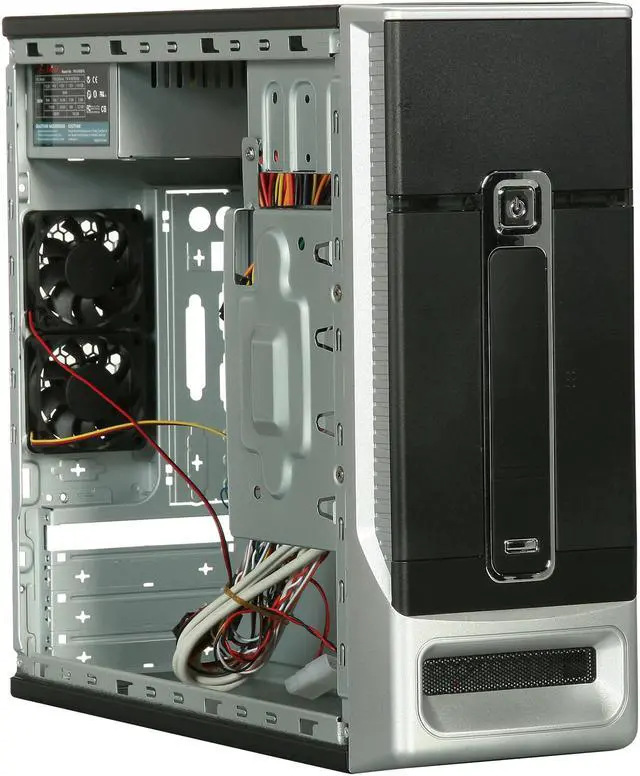 Alt view image 7 of 9 - TOPOWER TP-1687BS-300 Black / Silver SECC 0.8mm Micro ATX Desktop Computer Case 300W SFX Power Supply