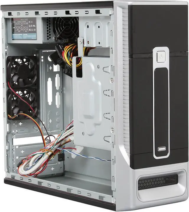 Alt view image 7 of 9 - TOPOWER TP-1687BS-400 Black / Silver SECC 0.8mm Micro ATX Desktop Computer Case 400W SFX Power Supply
