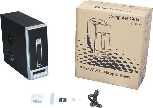 Alt view image 9 of 9 - TOPOWER TP-1687BS-400 Black / Silver SECC 0.8mm Micro ATX Desktop Computer Case 400W SFX Power Supply