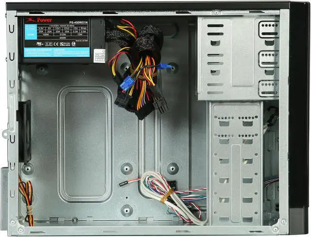 Alt view image 6 of 9 - TOPOWER TP-3030BB-450 Black SGCC 0.45mm Micro ATX Mini Tower Computer Case 450W Power Supply