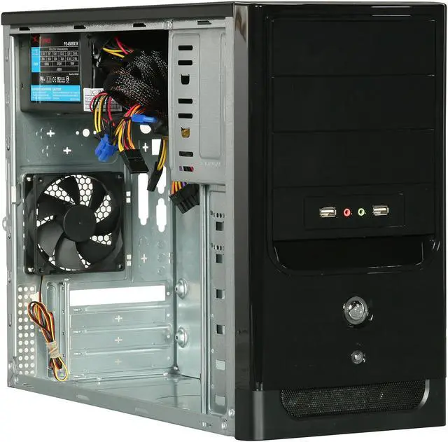 Alt view image 7 of 9 - TOPOWER TP-3030BB-450 Black SGCC 0.45mm Micro ATX Mini Tower Computer Case 450W Power Supply