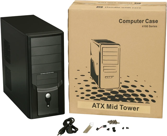 Alt view image 9 of 9 - TOPOWER TP-4107BB-400 Black SGCC 0.4mm ATX Mid Tower Computer Case 400W Power Supply