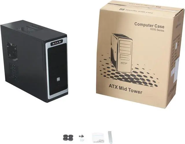 Alt view image 9 of 9 - TOPOWER TP-6208BB Black SGCC Metal ATX Mid Tower Computer Case