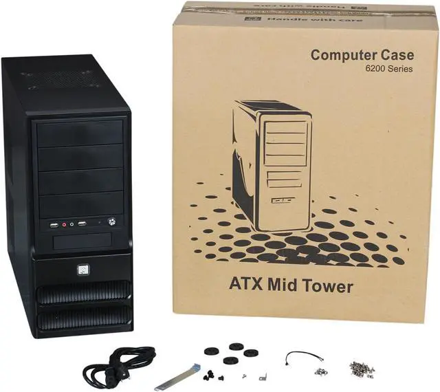 Alt view image 9 of 9 - TOPOWER TP-6205BB-500 Black SGCC 0.5mm ATX Mid Tower Computer Case 500W Power Supply