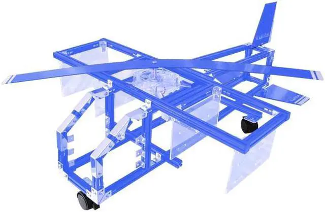 Alt view image 2 of 5 - Lubic Helicopter H01 Blue Aluminum ATX Mid Tower Computer Case