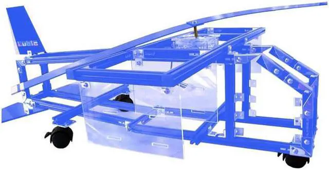Alt view image 3 of 5 - Lubic Helicopter H01 Blue Aluminum ATX Mid Tower Computer Case